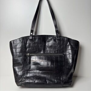 Gianni Conti Vera Pelle Tote Shoulder Bag Genuine Leather Color Black Handbag